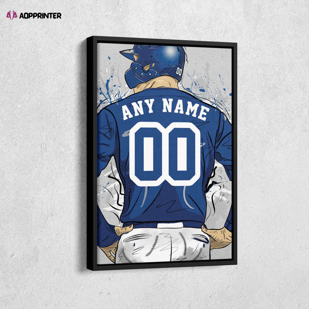 Toronto Blue Jays Jersey MLB Personalized Jersey Custom Name and Number Canvas Wall Art Home Decor Framed Poster Man Cave Gift