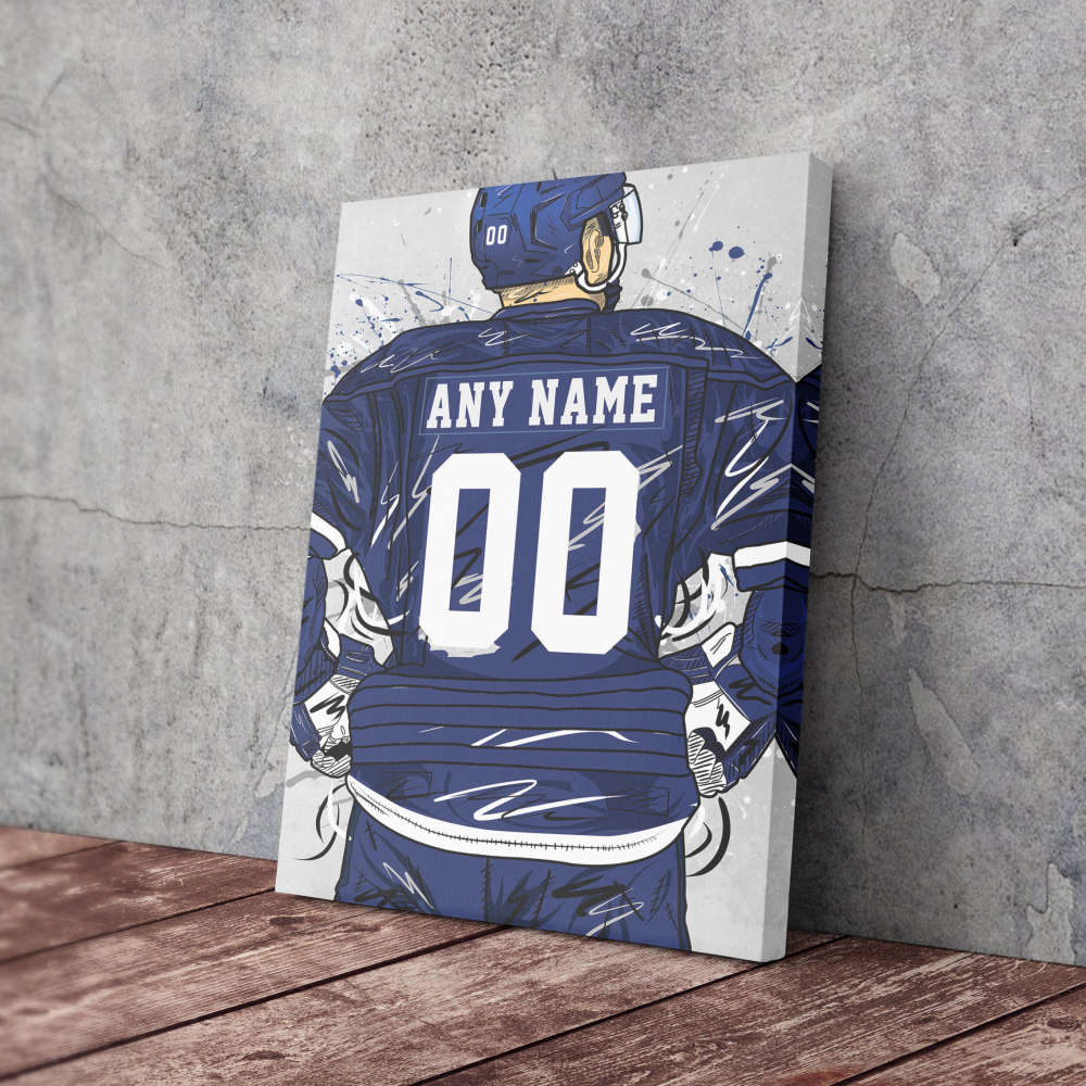 Toronto Maple Leafs Jersey NHL Personalized Jersey Custom Name and Number Canvas Wall Art Home Decor Framed Poster Man Cave Gift