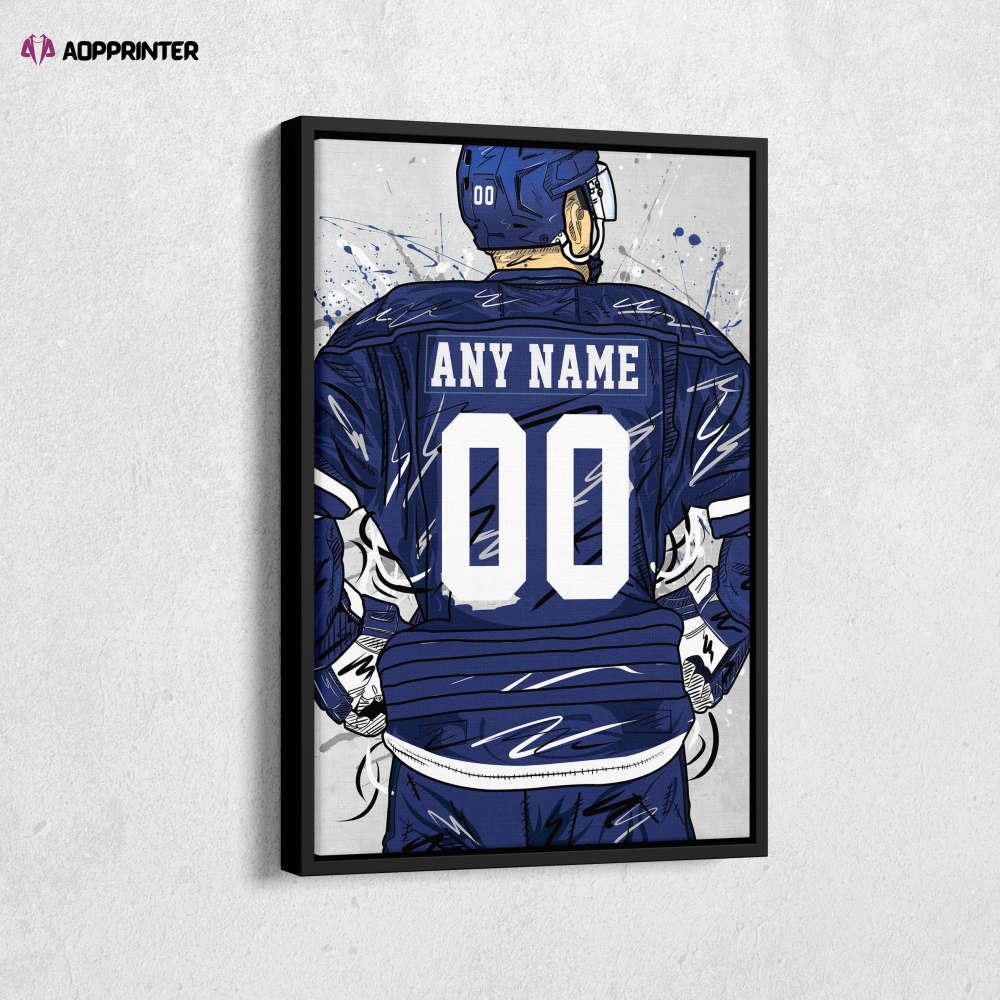 Toronto Maple Leafs Jersey NHL Personalized Jersey Custom Name and Number Canvas Wall Art Home Decor Framed Poster Man Cave Gift