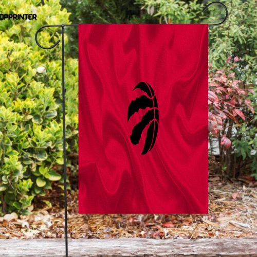 Toronto Raptors Ball Red Silk Double Sided Printing   Garden Flag Home Decor Gifts