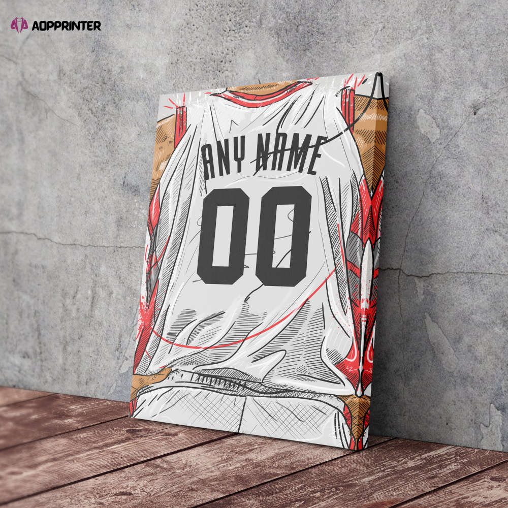 Toronto Raptors Jersey Personalized Jersey NBA Custom Name and Number Canvas Wall Art Home Decor Framed Poster Man Cave Gift