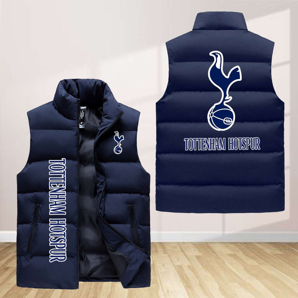 Tottenham Hotspur F.C Sleeveless Puffer Jacket Custom For Fans Gifts