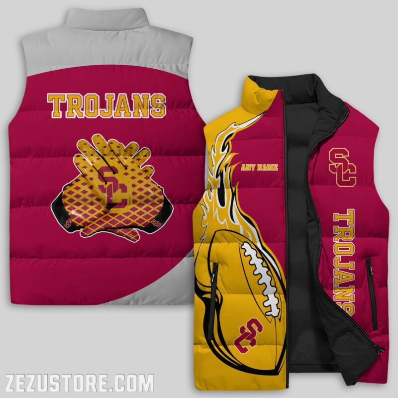 USC Trojans NCAA Sleeveless Puffer Jacket Custom For Fans Gifts