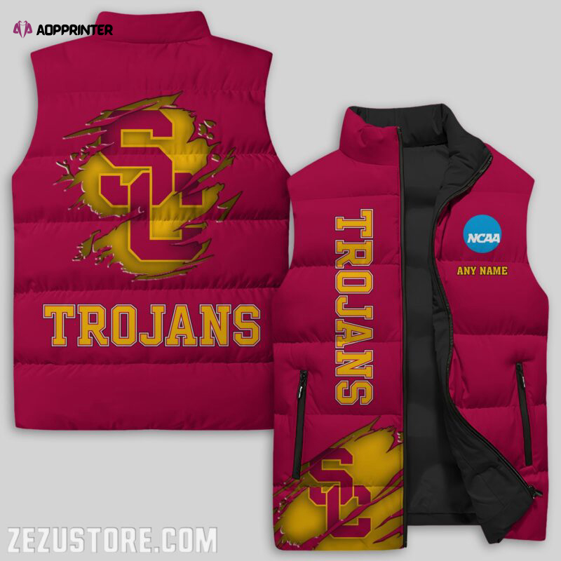 USC Trojans NCAA Sleeveless Puffer Jacket Custom For Fans Gifts