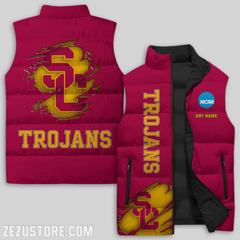 USC Trojans NCAA Sleeveless Puffer Jacket Custom For Fans Gifts