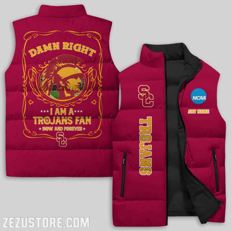 USC Trojans NCAA Sleeveless Puffer Jacket Custom For Fans Gifts