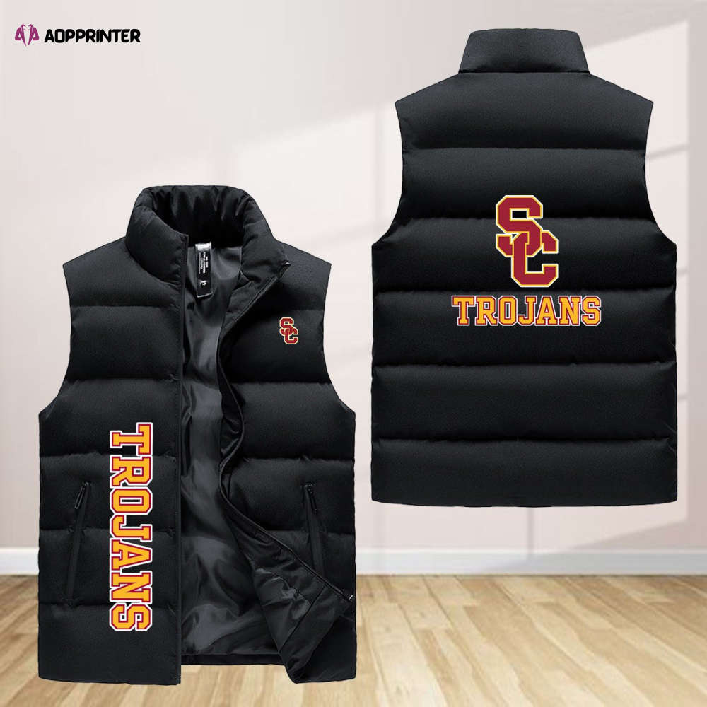 Usc Trojans Sleeveless Puffer Jacket Custom For Fans Gifts