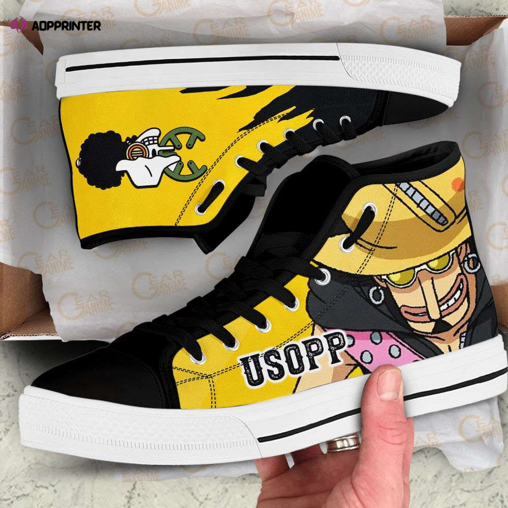 Usopp Emblem Custom Canvas High Top Shoes For Fans One Piece Anime