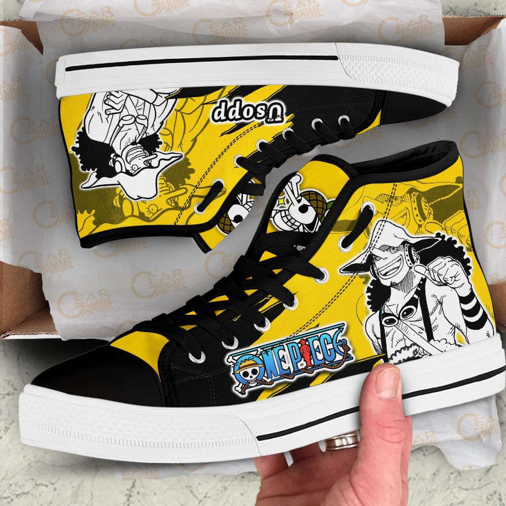 Usopp High Top Shoes Mix Manga For Fans One Piece Anime