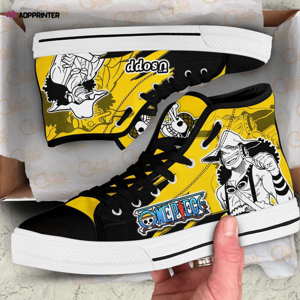 Usopp High Top Shoes Mix Manga For Fans One Piece Anime