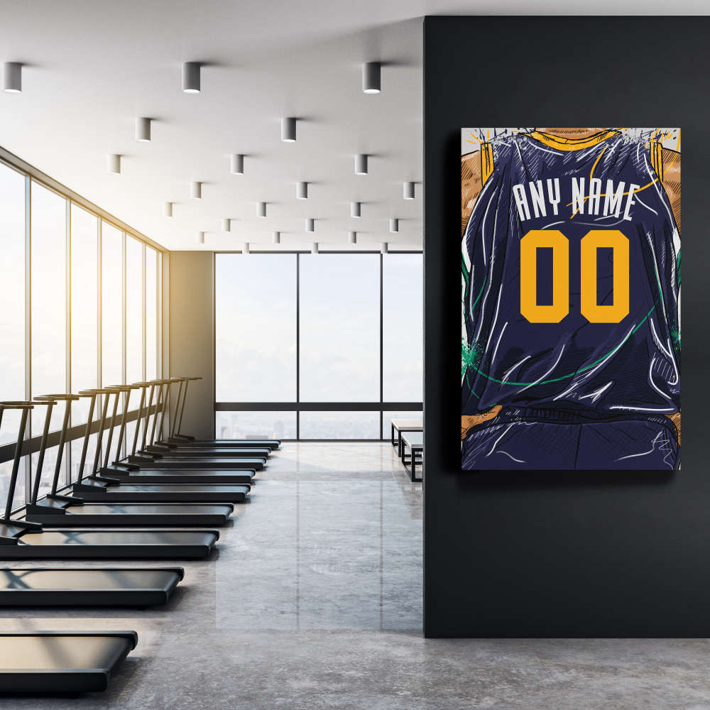 Utah Jazz Jersey Personalized Jersey NBA Custom Name and Number Canvas Wall Art Home Decor Framed Poster Man Cave Gift