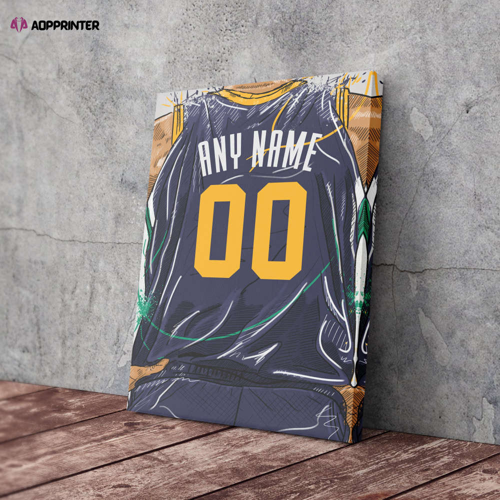 Utah Jazz Jersey Personalized Jersey NBA Custom Name and Number Canvas Wall Art Home Decor Man Cave Gift