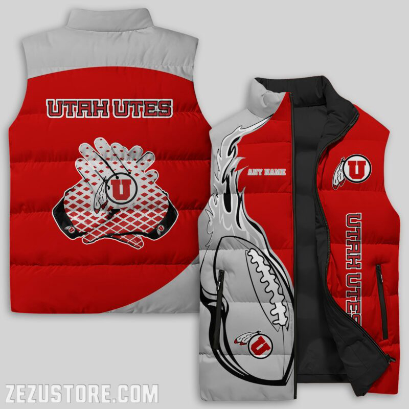 Utah Utes NCAA Sleeveless Puffer Jacket Custom For Fans Gifts