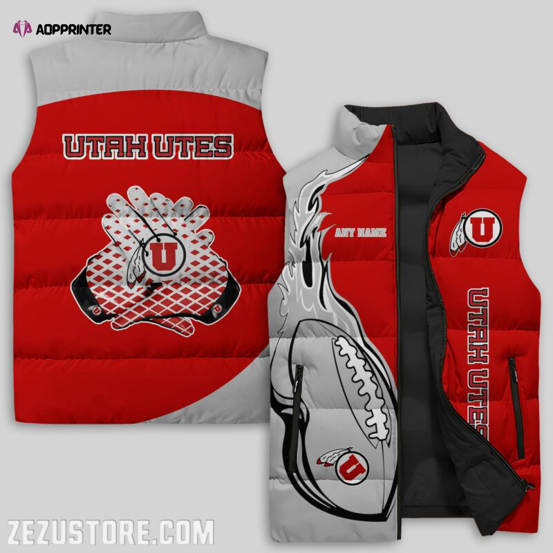 Utah Utes NCAA Sleeveless Puffer Jacket Custom For Fans Gifts