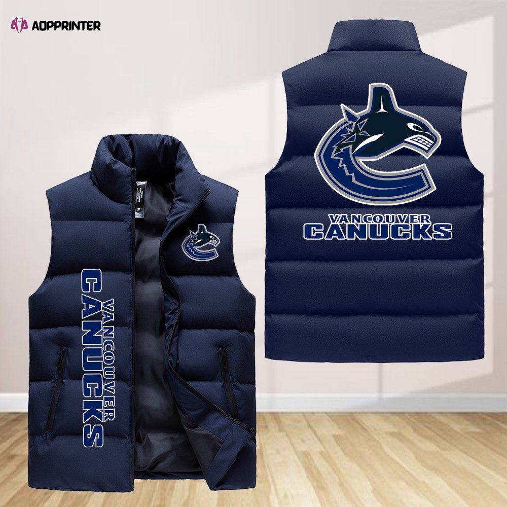 Vancouver Canucks Sleeveless Puffer Jacket Custom For Fans Gifts