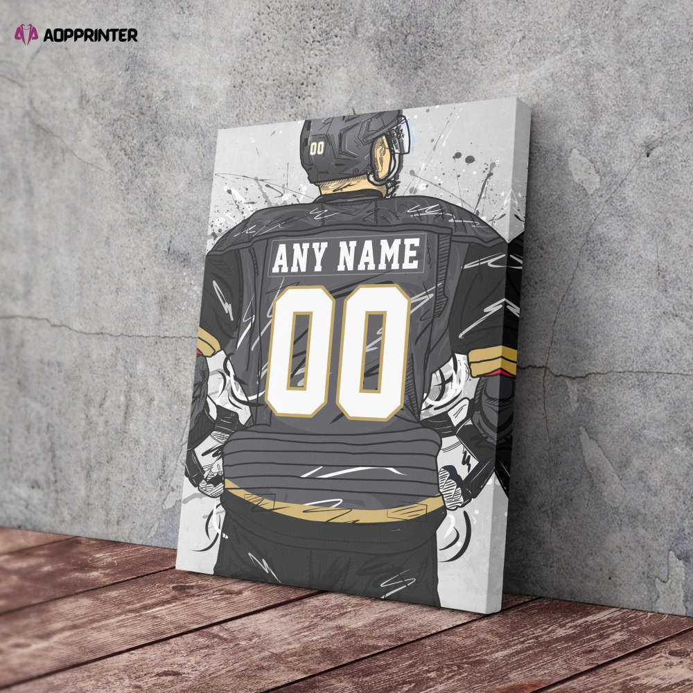 Vegas Golden Knights Jersey NHL Personalized Jersey Custom Name and Number Canvas Wall Art Home Decor