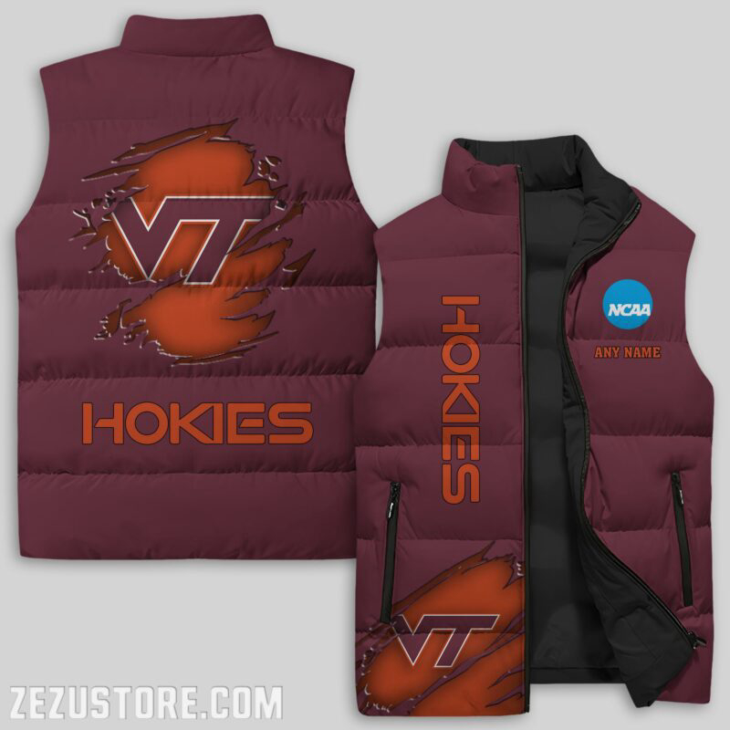 Virginia Tech Hokies NCAA Sleeveless Puffer Jacket Custom For Fans Gifts