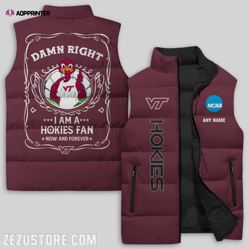 Virginia Tech Hokies NCAA Sleeveless Puffer Jacket Custom For Fans Gifts