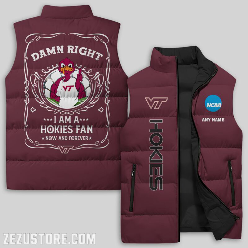 Virginia Tech Hokies NCAA Sleeveless Puffer Jacket Custom For Fans Gifts