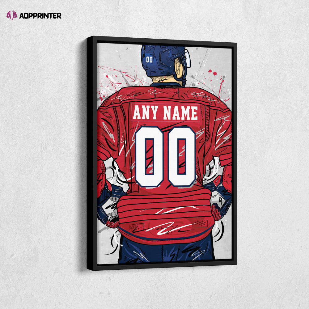 Columbus Blue Jackets Jersey NHL Personalized Jersey Custom Name and Number Canvas Wall Art Home Decor