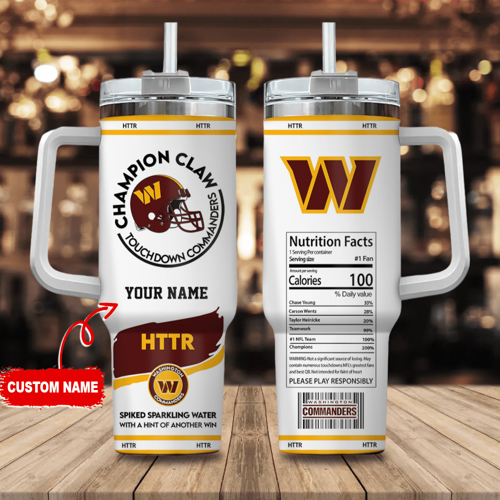 Washington Commanders Champion Claw NFL Personalized Stanley Tumbler 40Oz Gift for Fans