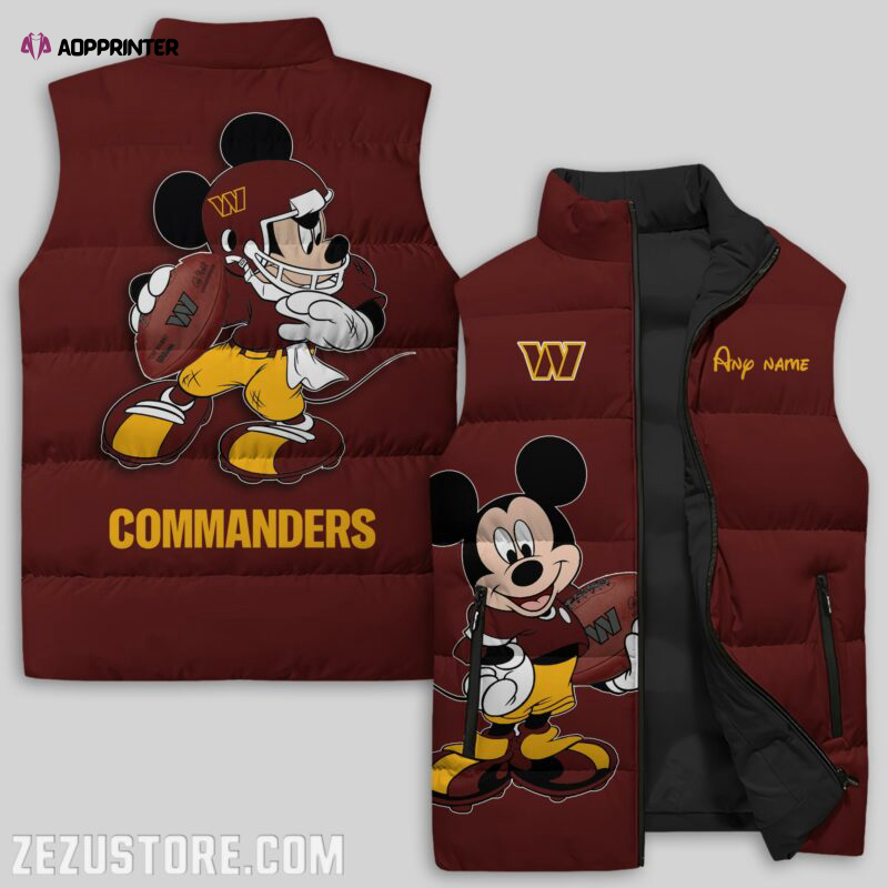 Washington Commanders NFL Sleeveless Puffer Jacket Custom For Fans Gifts