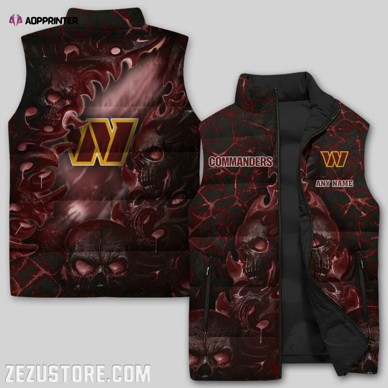 Washington Commanders NFL Sleeveless Puffer Jacket Custom For Fans Gifts