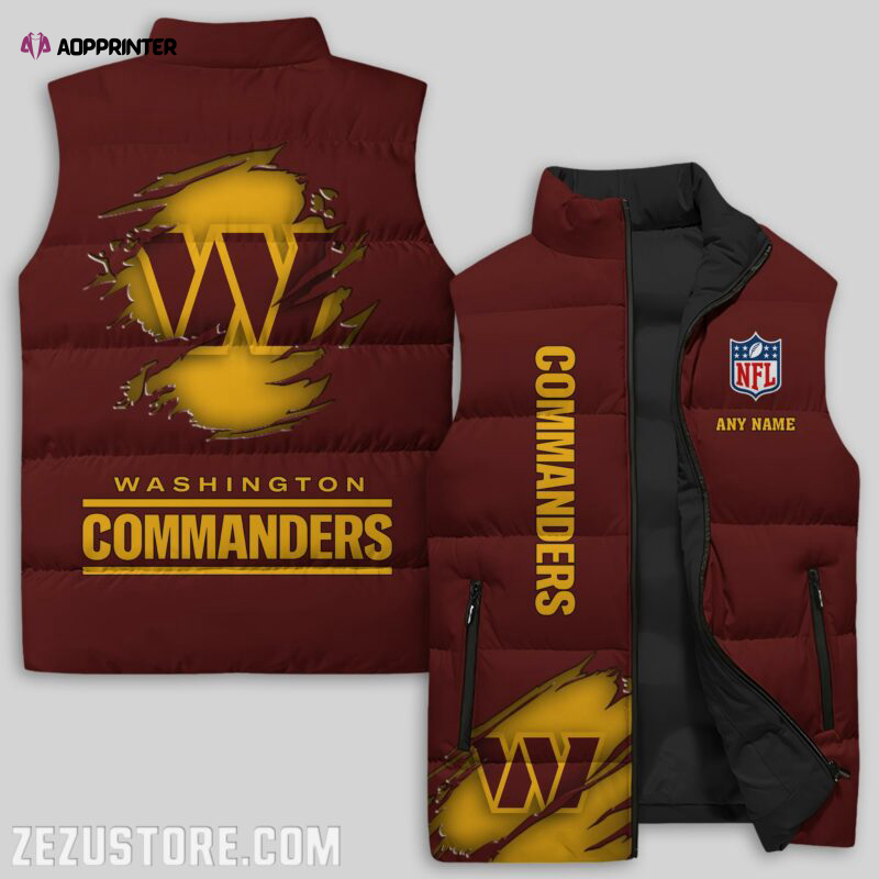 Washington Commanders NFL Sleeveless Puffer Jacket Custom For Fans Gifts