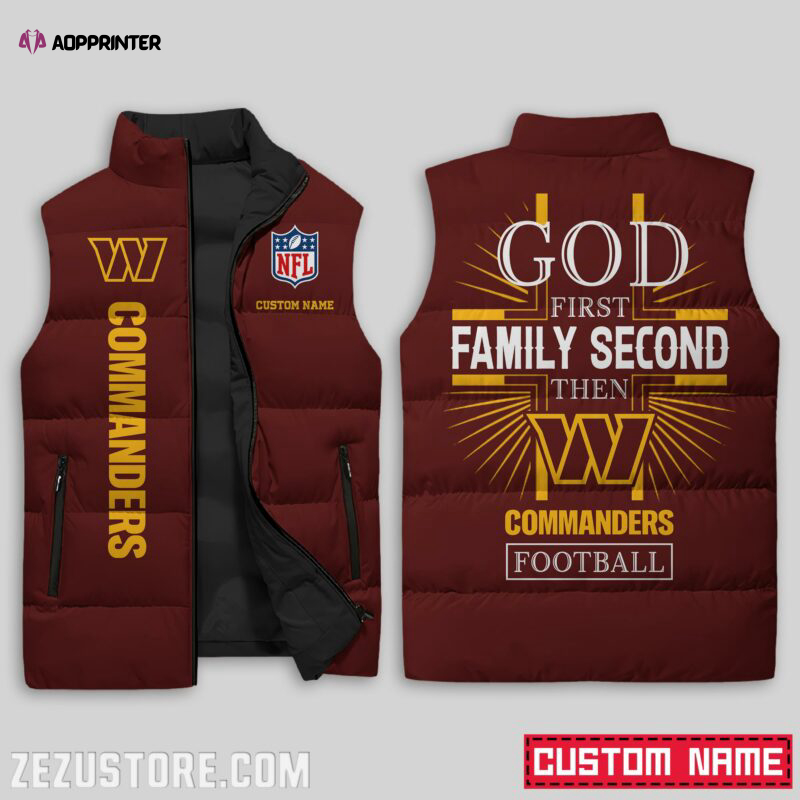 Washington Commanders NFL Sleeveless Puffer Jacket Custom For Fans Gifts