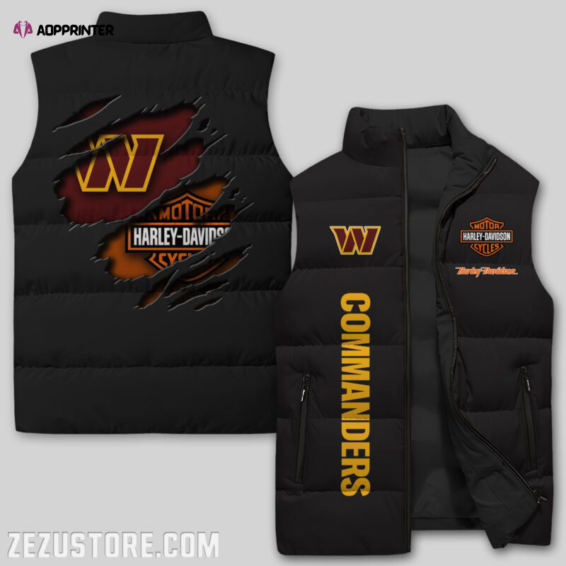 Washington Commanders NFL Sleeveless Puffer Jacket Custom For Fans Gifts