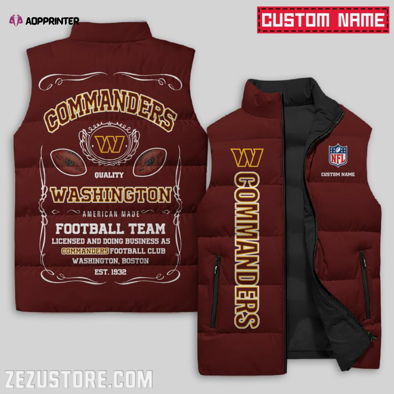 Washington Commanders NFL Sleeveless Puffer Jacket Custom For Fans Gifts