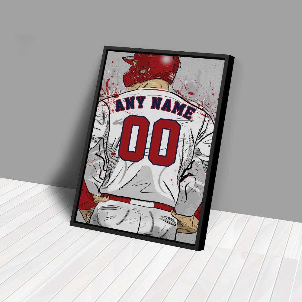 Washington Nationals Jersey MLB Personalized Jersey Custom Name and Number Canvas Wall Art Home Decor Framed Poster Man Cave Gift