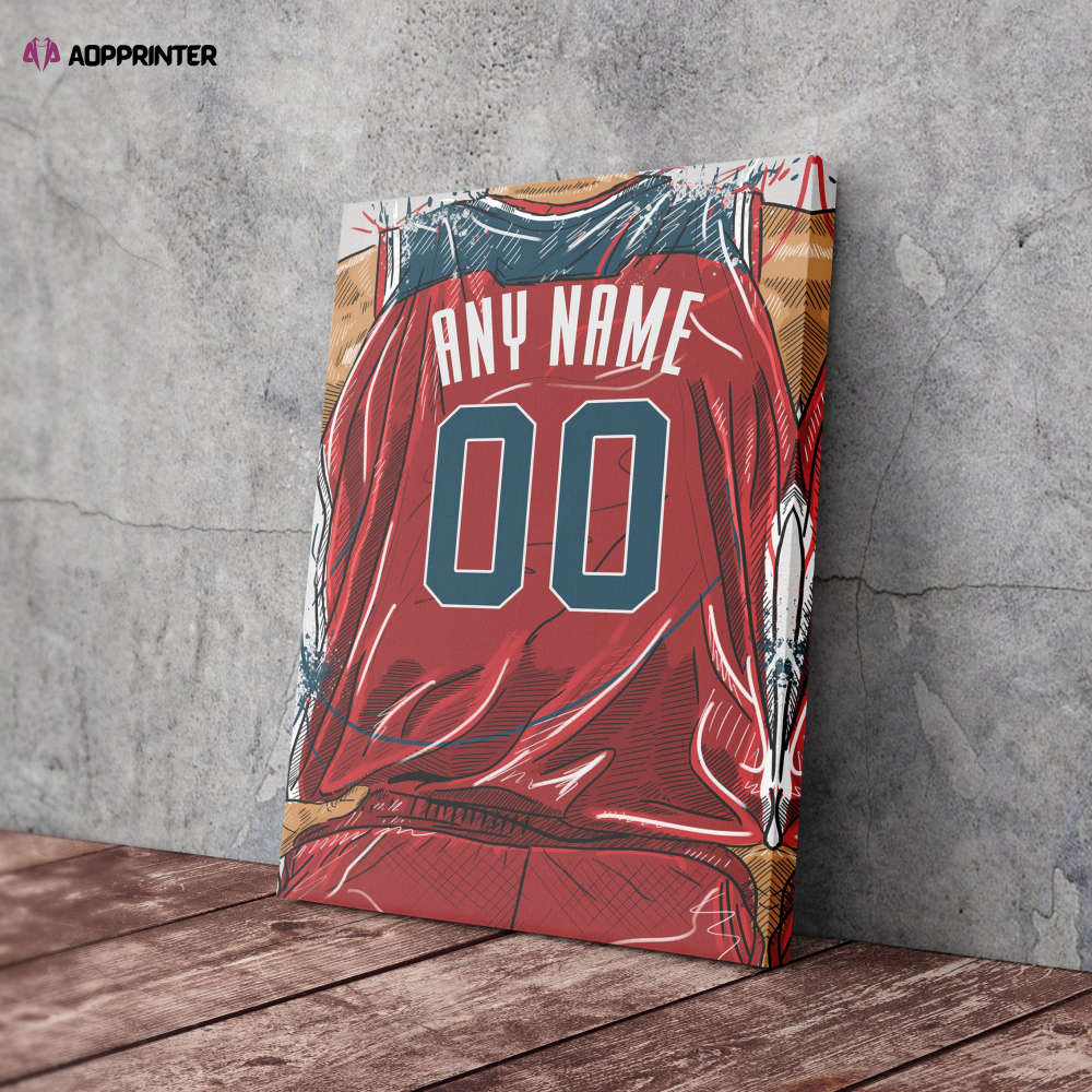 Washington Wizards Jersey Personalized Jersey NBA Custom Name and Number Canvas Wall Art Home Decor Man Cave Gift