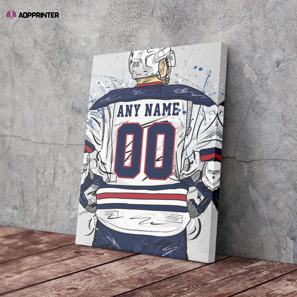 Winnipeg Jets Jersey NHL Personalized Jersey Custom Name and Number Canvas Wall Art Home Decor