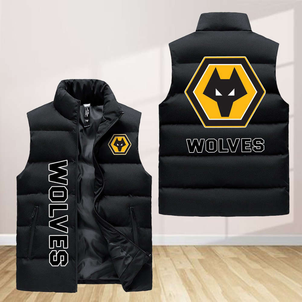 Wolverhampton Wanderers F.C Sleeveless Puffer Jacket Custom For Fans Gifts