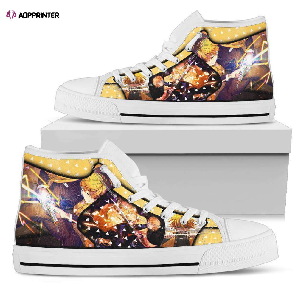 Zenitsu High Top Shoes Custom For Fans Demon Slayer Anime