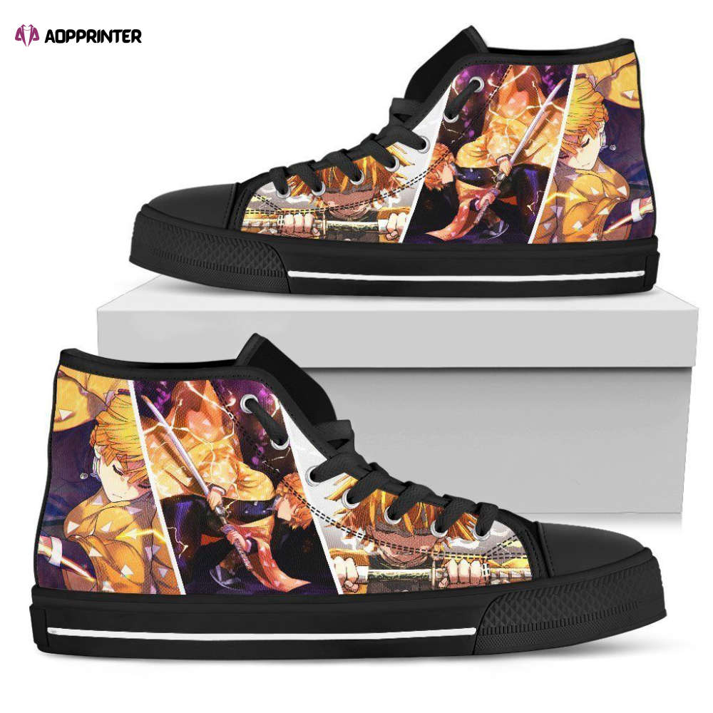 Zenitsu High Top Shoes Custom For Fans Demon Slayer Anime