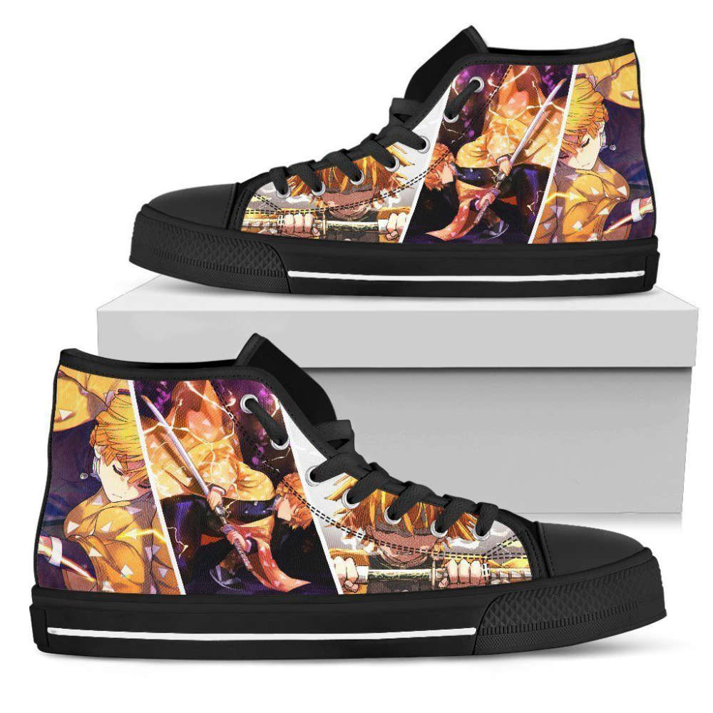 Zenitsu High Top Shoes Custom For Fans Demon Slayer Anime