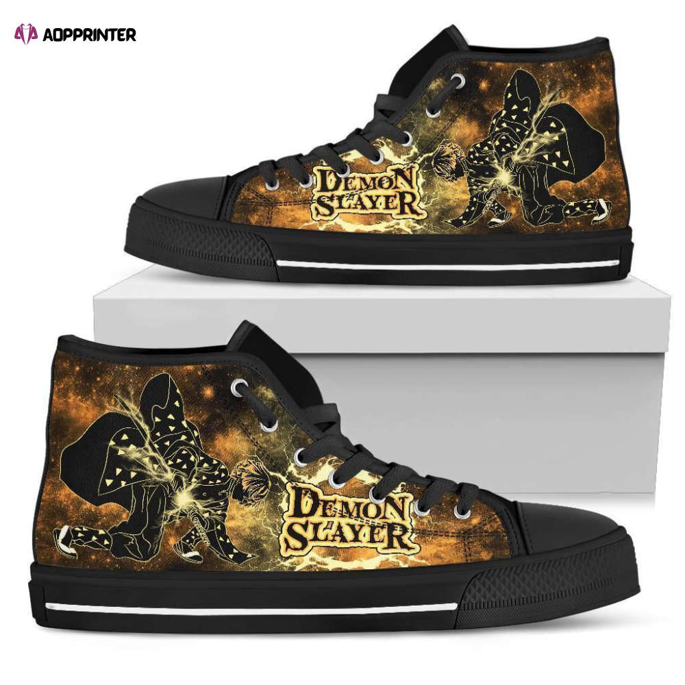 Zenitsu High Top Shoes Custom For Fans Demon Slayer Anime