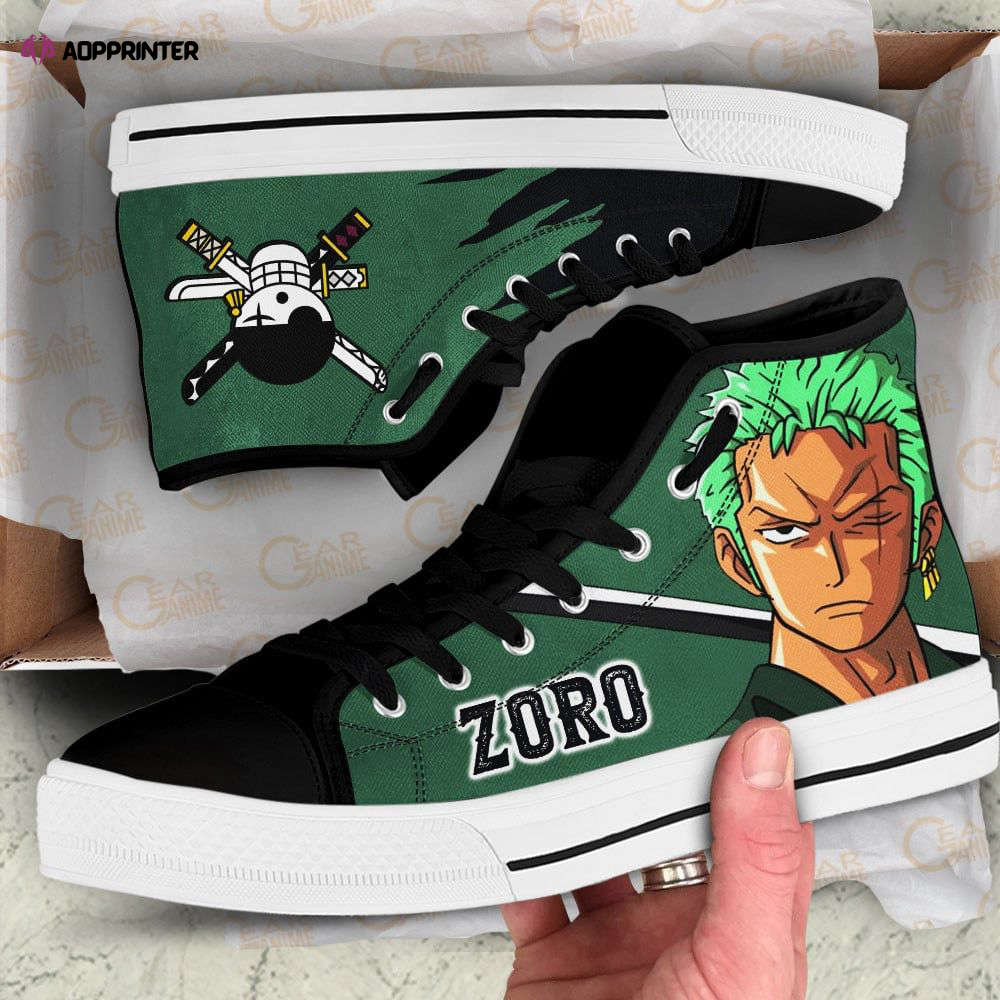 Zoro Emblem Custom Canvas High Top Shoes For Fans One Piece Anime