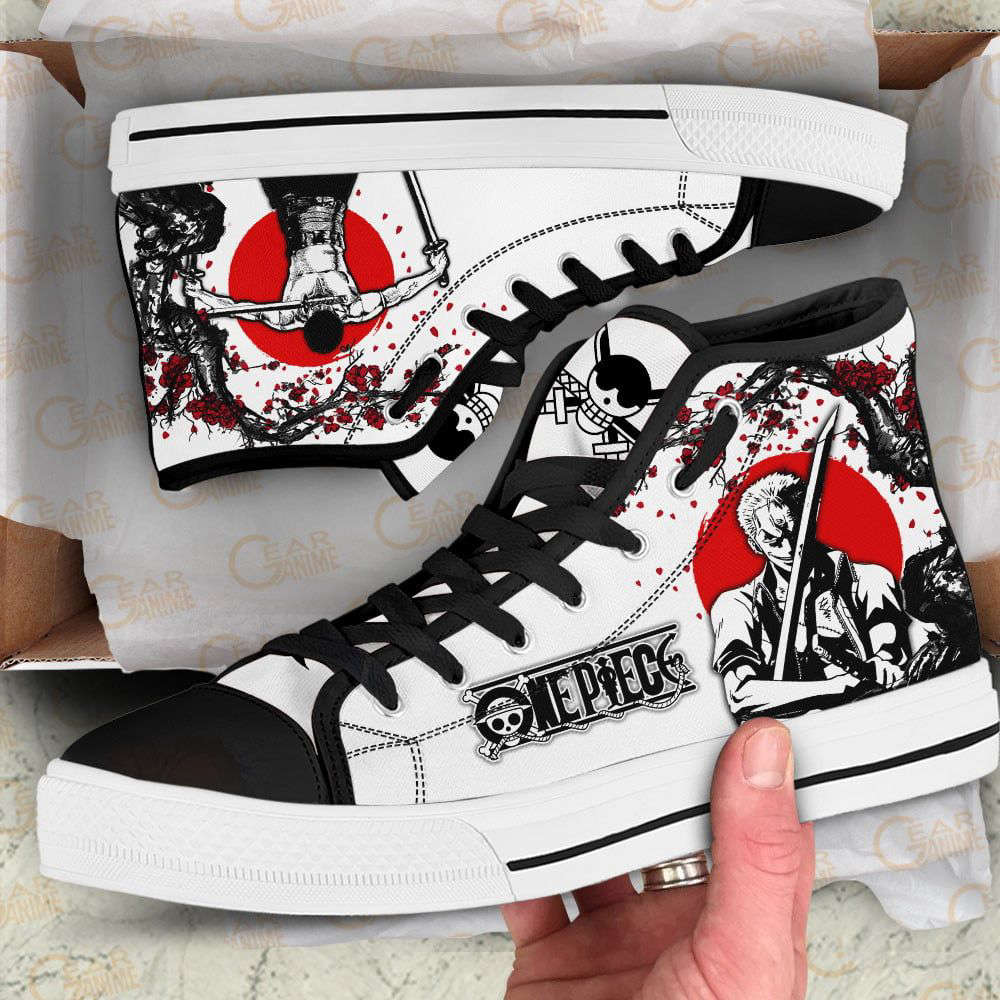 Zoro High Top Shoes Japan Style For Fans One Piece Anime