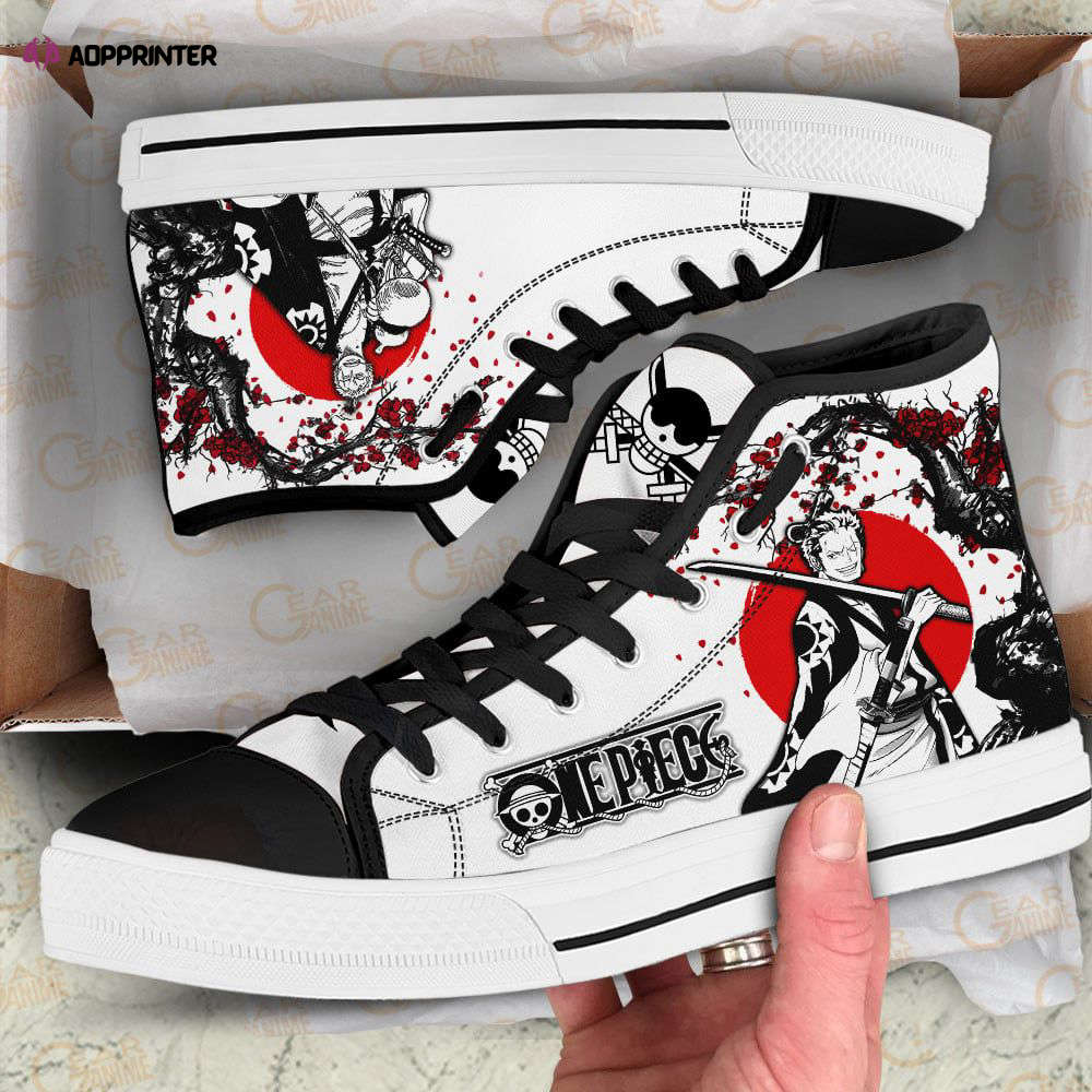 Zoro Wano Arc High Top Shoes Japan Style For Fans One Piece Anime