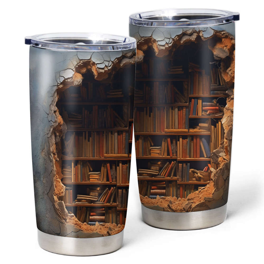 3D Bookshelf Coffee Mug – Perfect Gift for Bookworms & Librarians