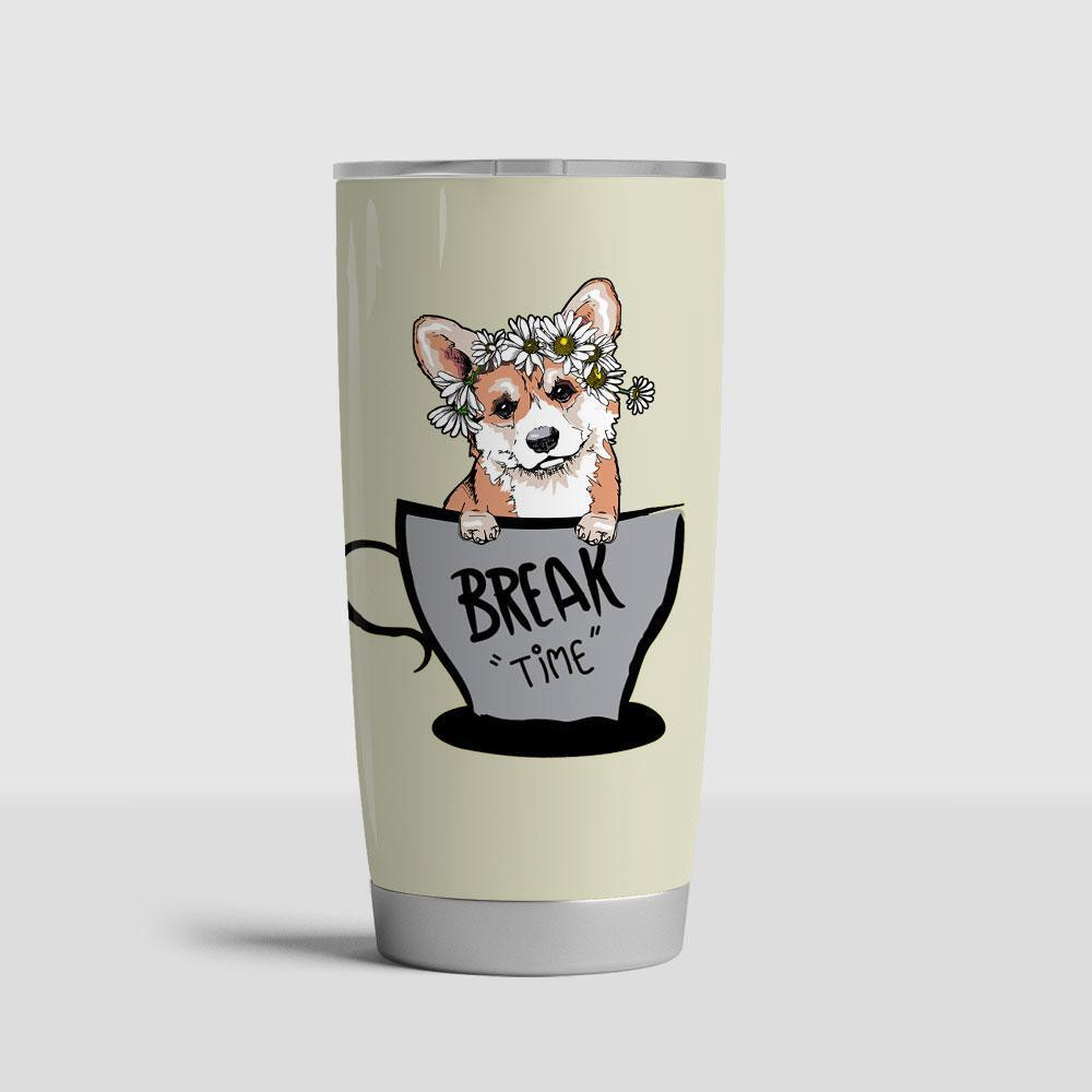 A Girl Loved Coffee And Corgi Stainless Steel Tumbler