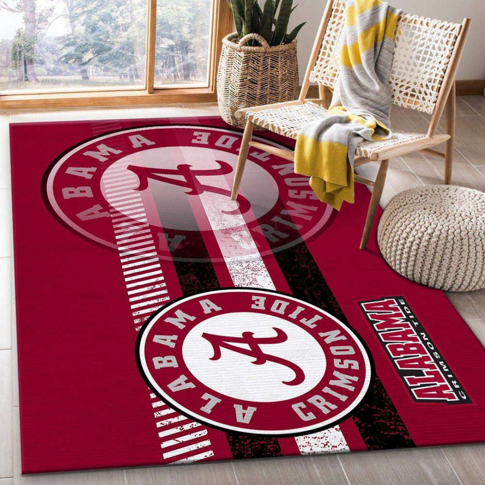 Alabama Crimson Tide Rug Living Room Floor Decor Fan Gifts
