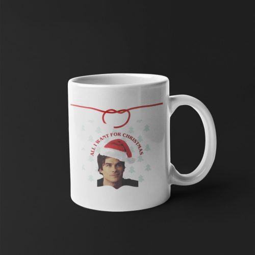 All I Want For Christmas Is Damon Salvatore The Vampire Diaries Christmas Mug White 11 oz Ceramic Mug Gift