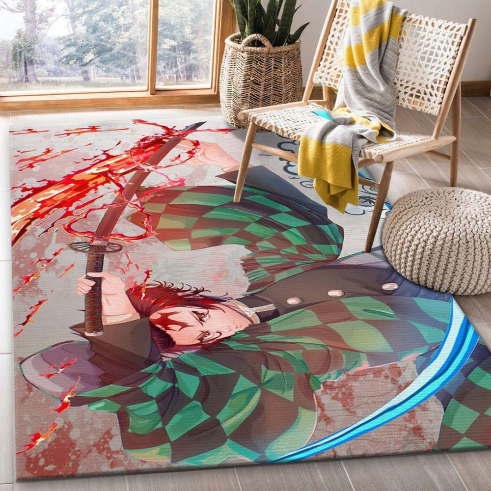 Anime Demon Slayer Rug Living Room Floor Decor Fan Gifts