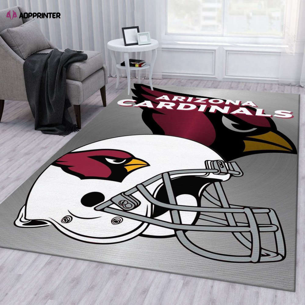 Arizona Cardinals Metallic Rug Living Room Floor Decor Fan Gifts