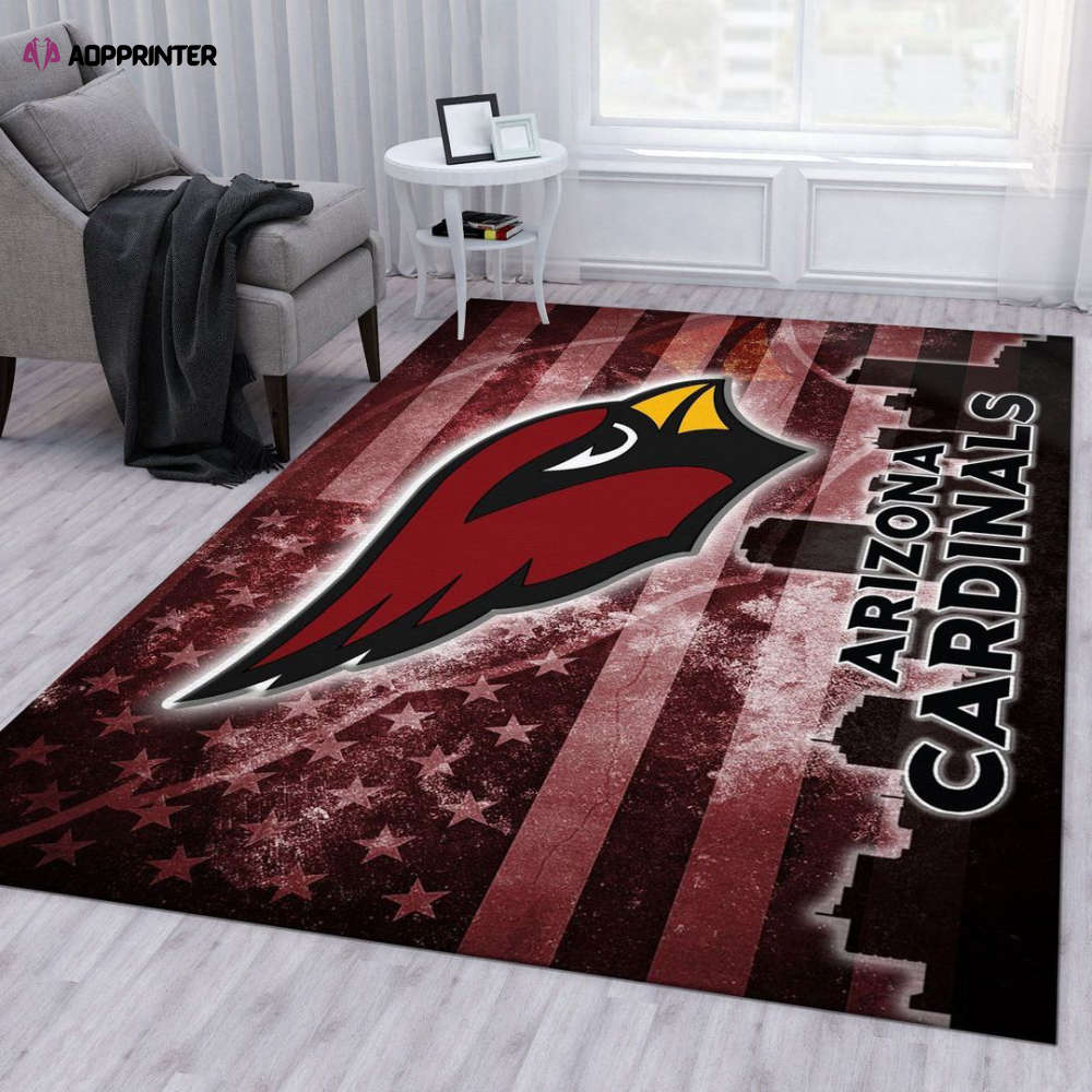 Arizona Cardinals Rug Living Room Floor Decor Fan Gifts