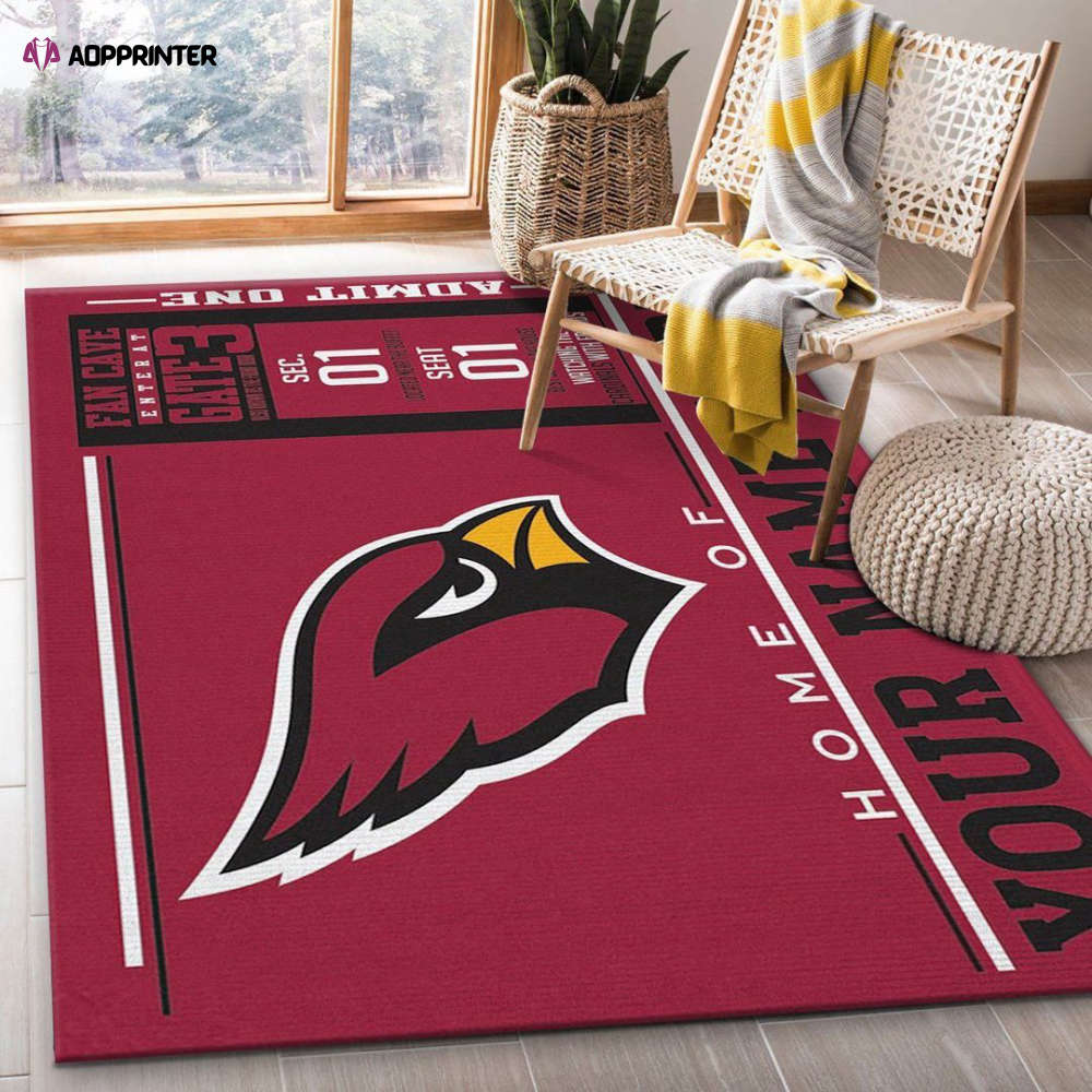 Arizona Cardinals Rug Living Room Floor Decor Fan Gifts